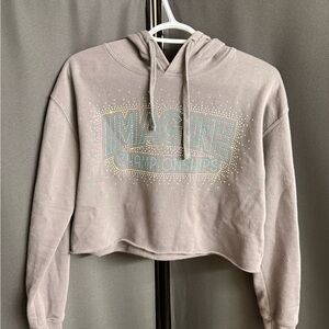 Imagine Championships Grey Cheerleading Cropped Hoodie Sweater
